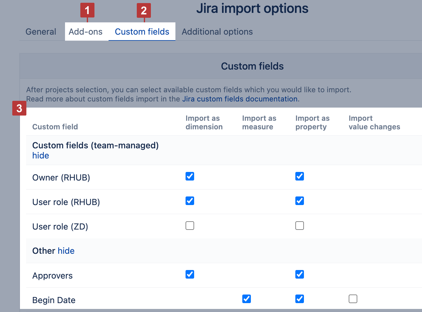 Option field