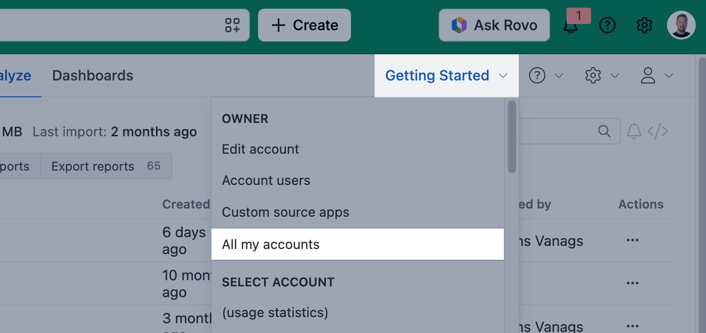 All my accounts menu.png